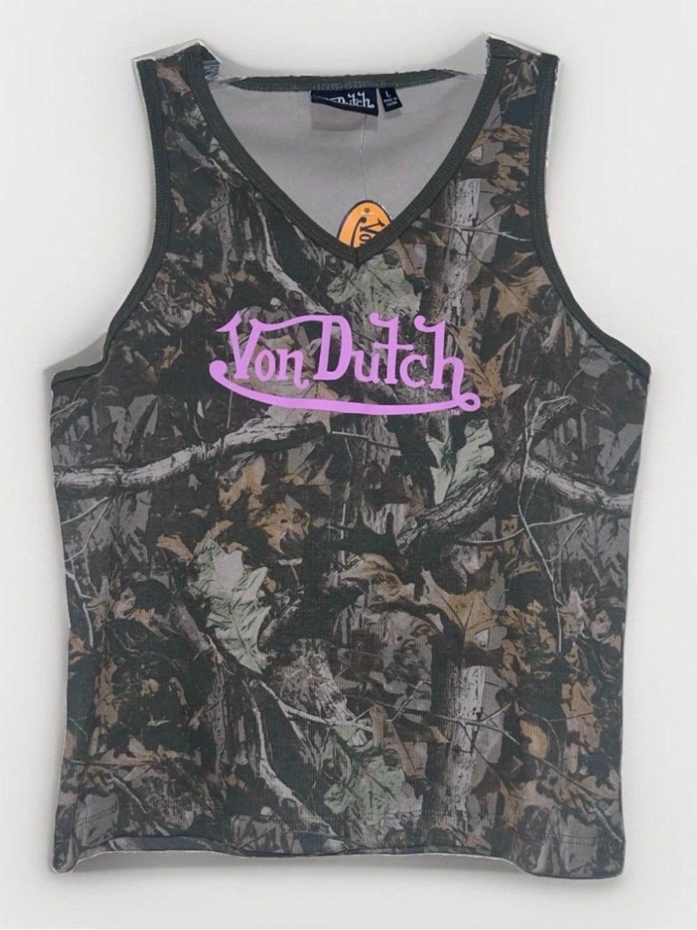 New Von Dutch Camo Tank Top Viral Camouflage Top Women's Size Large NWT